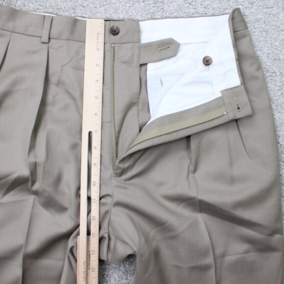 CC Filson Pants Mens 34x32 Beige Khaki 100% Wool Pleated Dress Trousers Classic - Picture 8 of 12